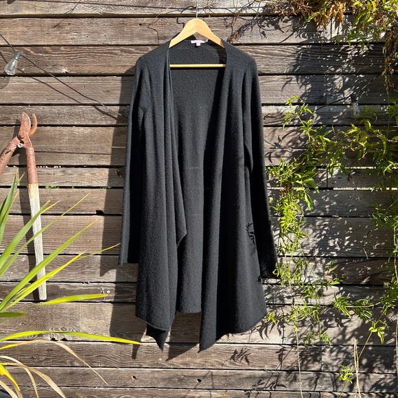 Calypso St Barts 100% Cashmere Black Cardigan - Size L - Picture 1 of 7